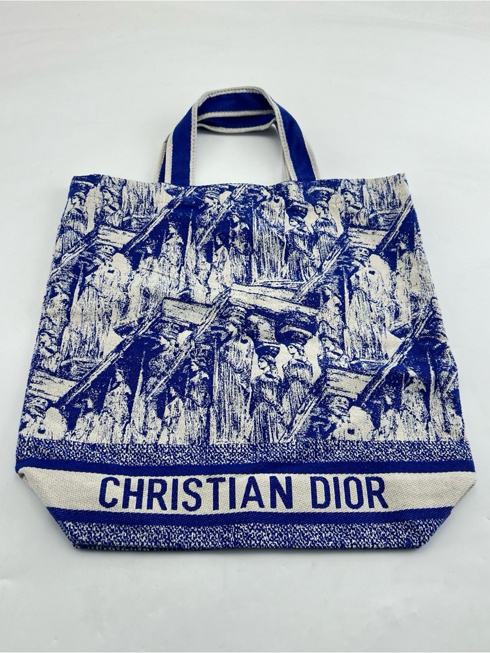 Christian Dior Blue & Cream Toile de Jouy Tote